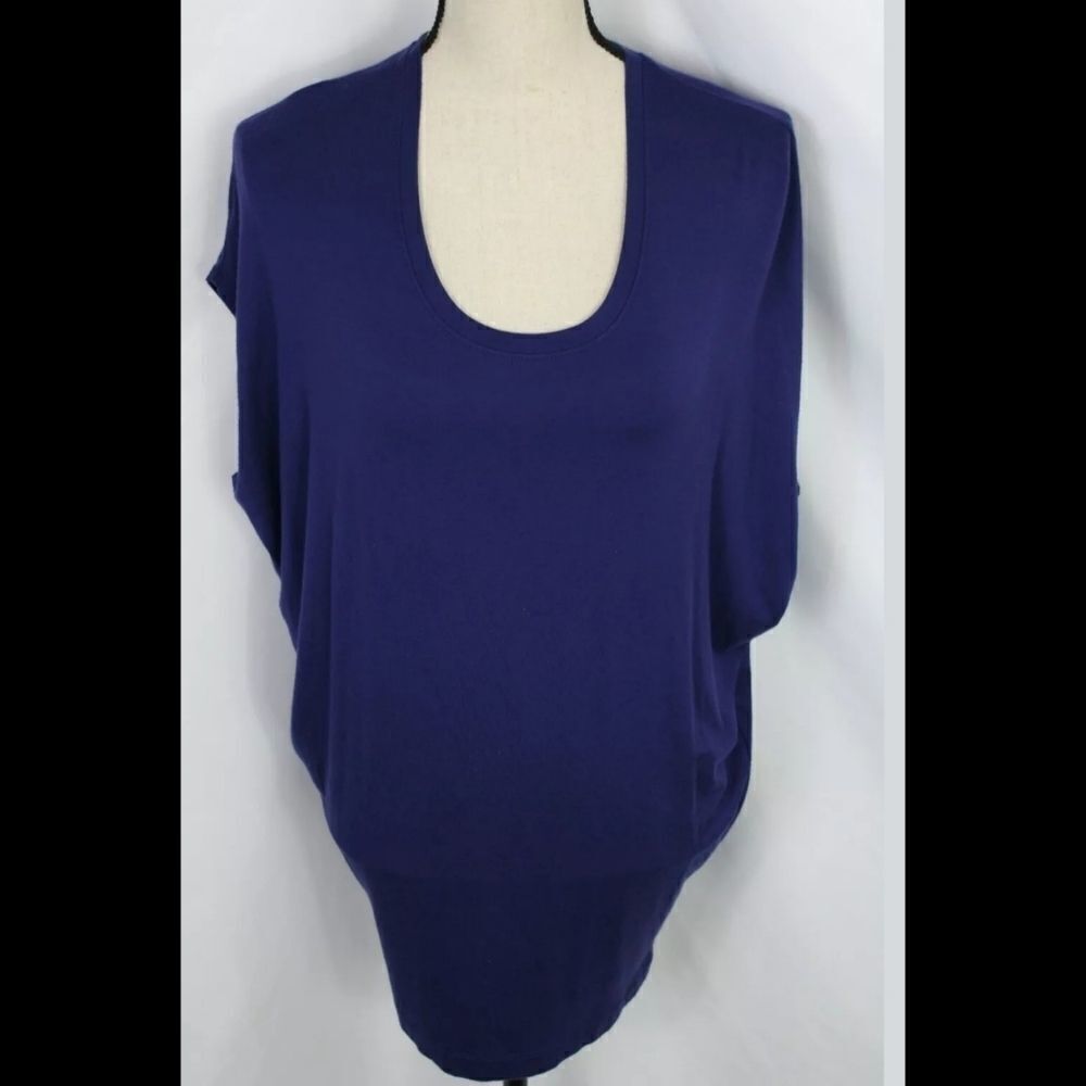 VINCE Blue Jersey Knit Round Neck Oversized Boxy S